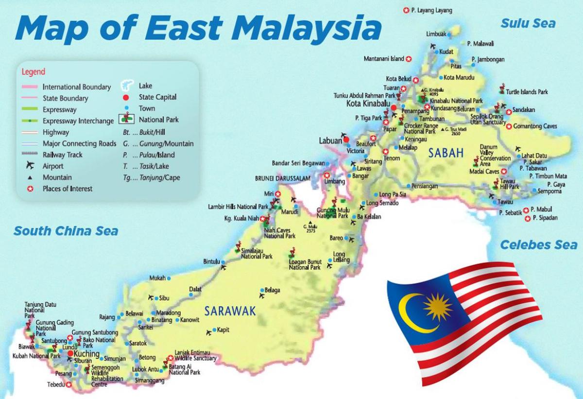 mapa ekialdeko malaysia