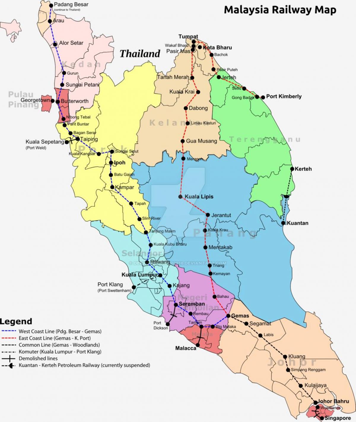 mapa tren malaysia