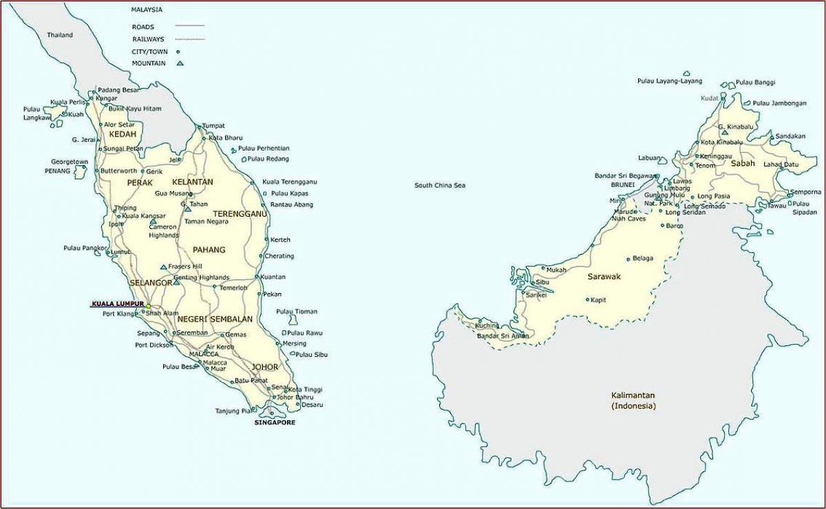 mapa zehatza malaysia
