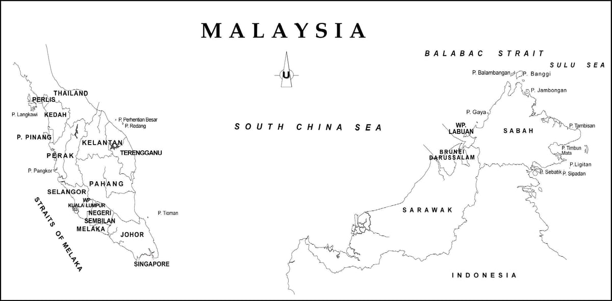 mapa, eskema, mapa malaysia egoera mugak