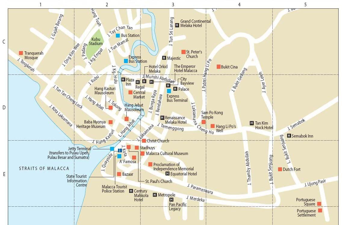 mapa malacca malaysia
