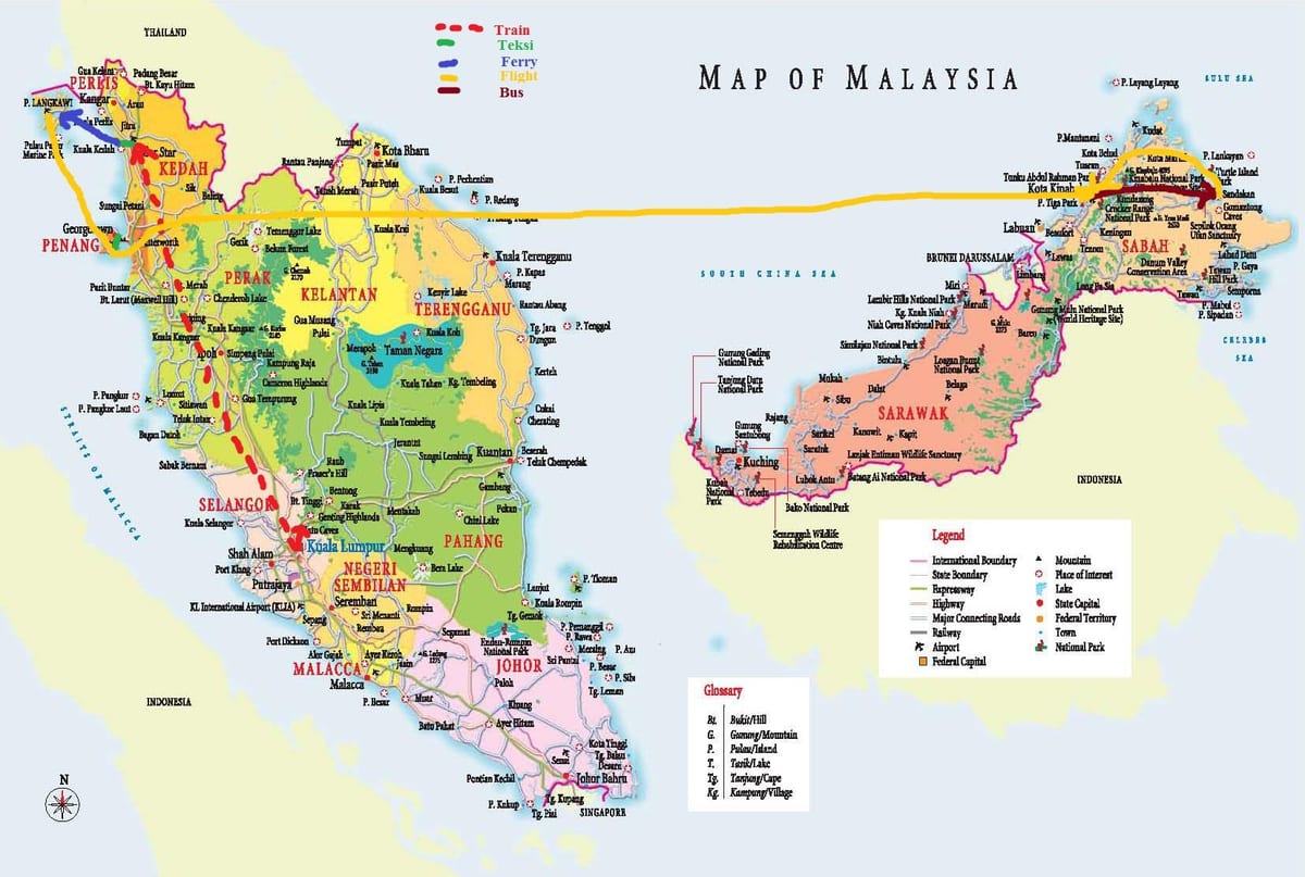 mapa malaysia autobusa