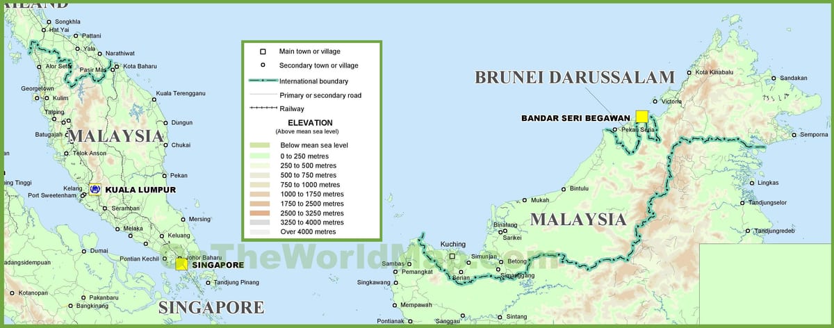 malaysia geografia mapa