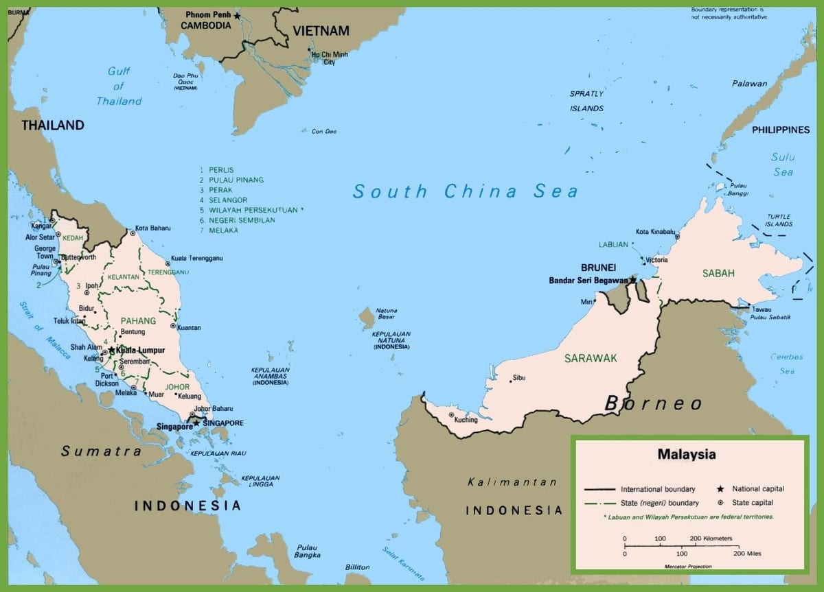 mapa politiko malaysia