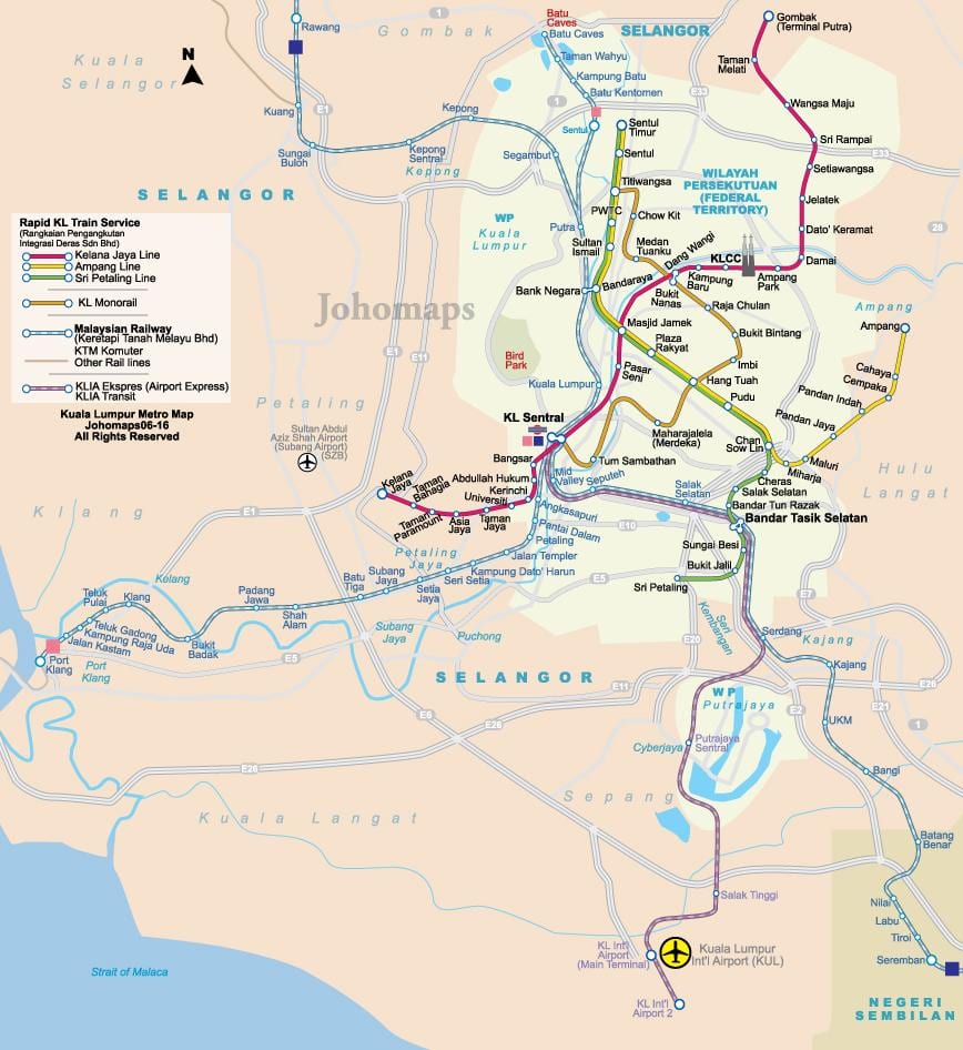 malaysia metroa mapa