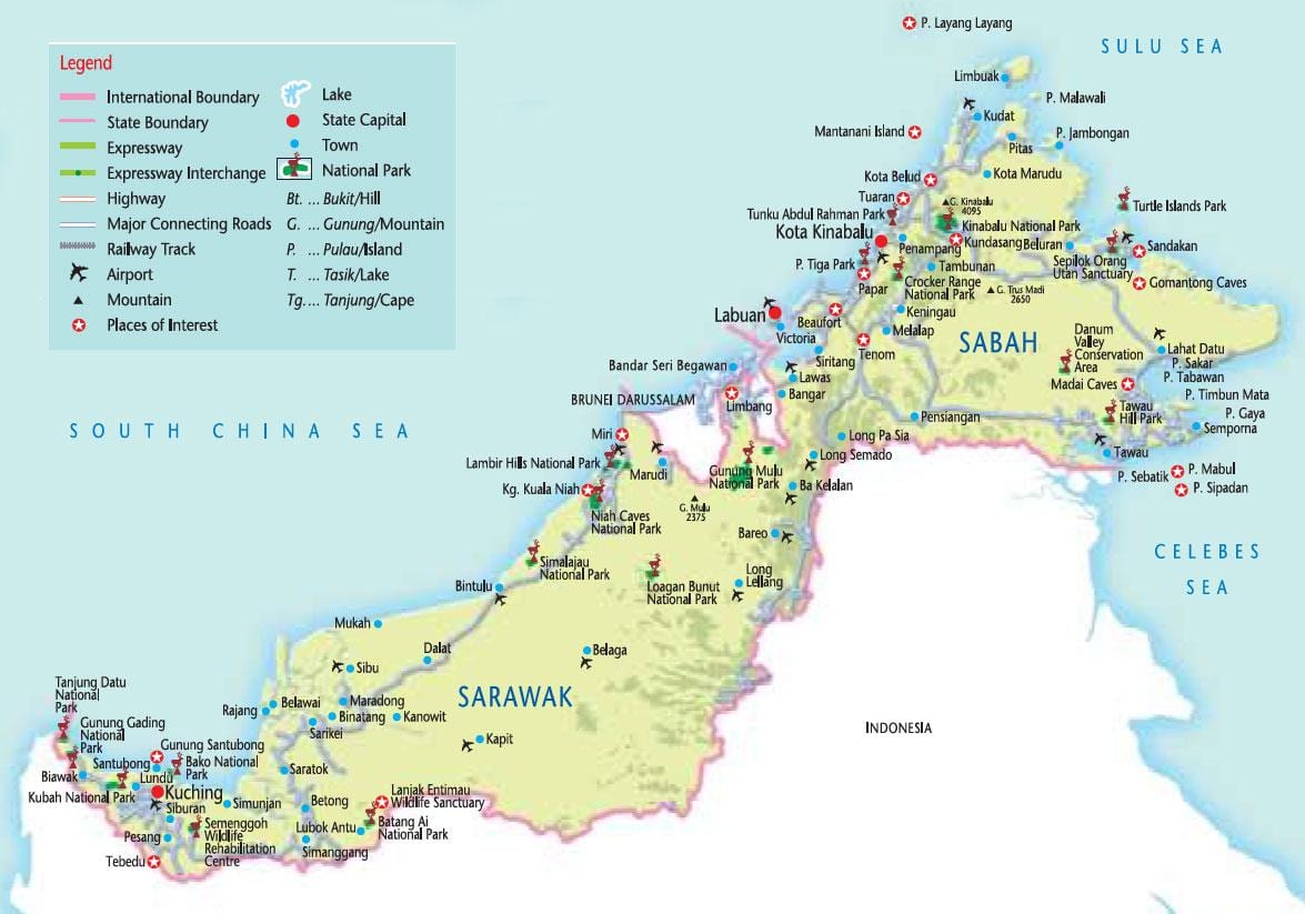mapa malaysia parke nazionala