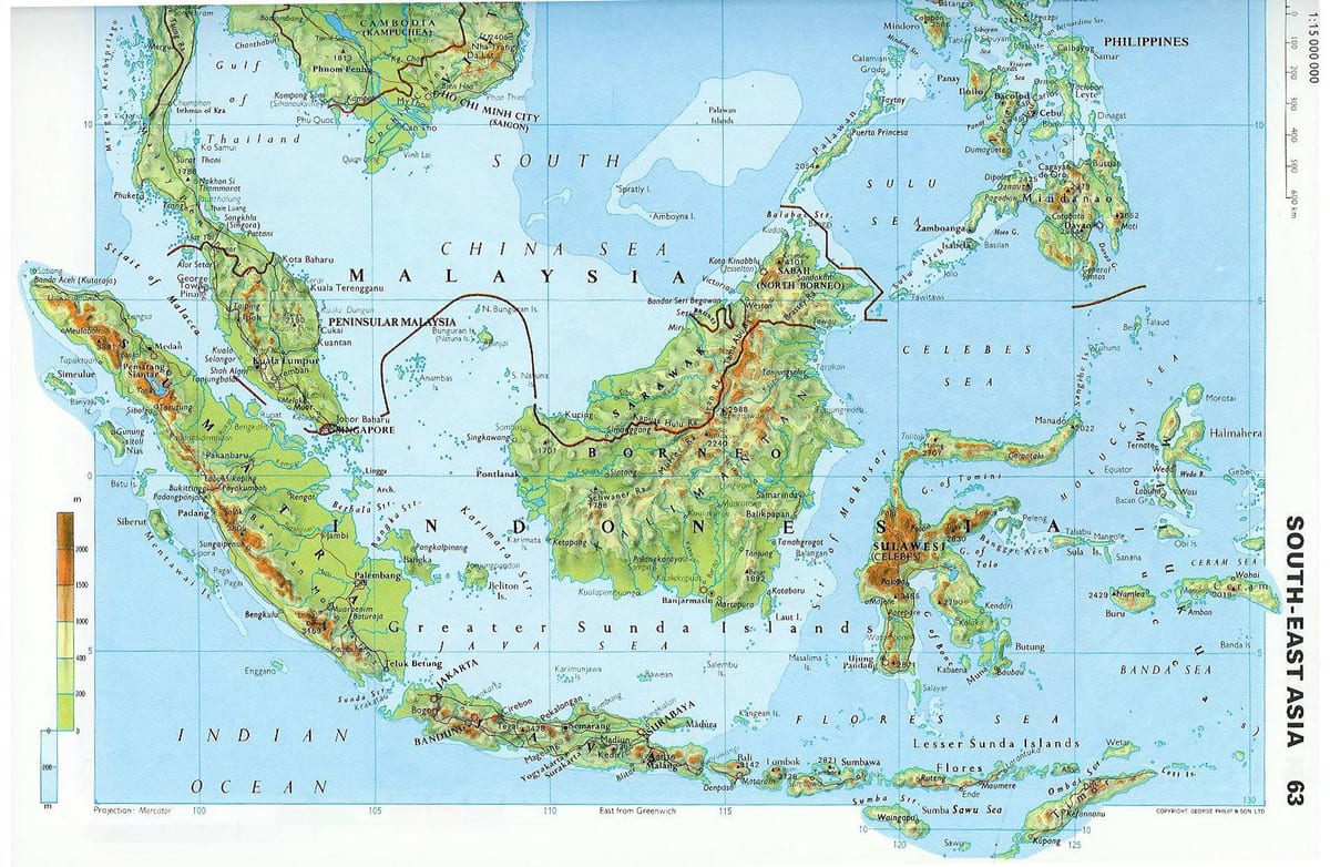 mapa malaysia topografikoak