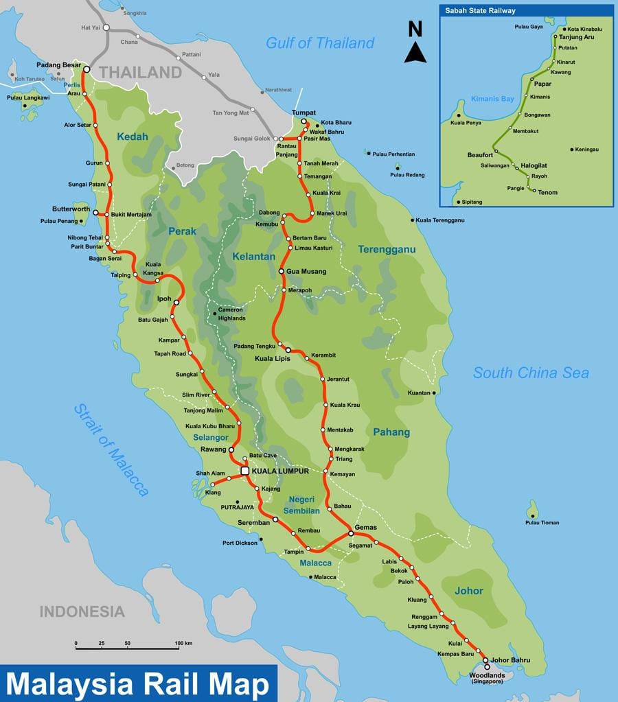 malaysia tren mapa 2016