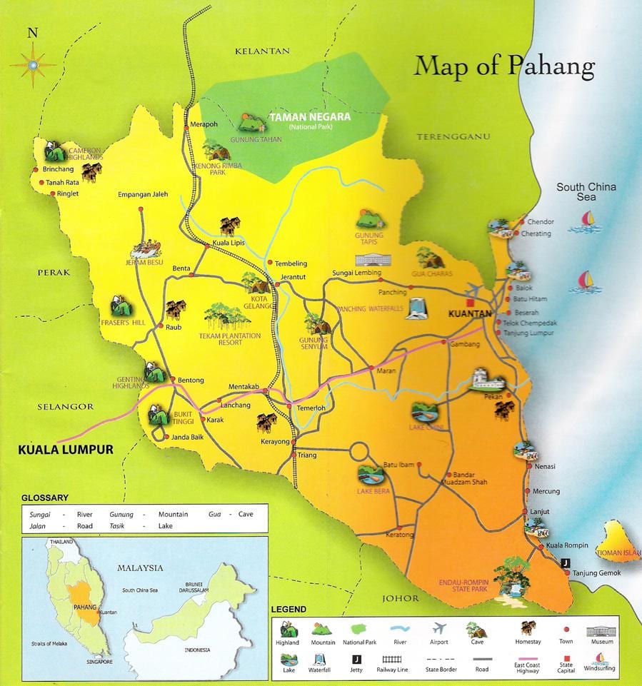 mapa pahang egoera malaysia