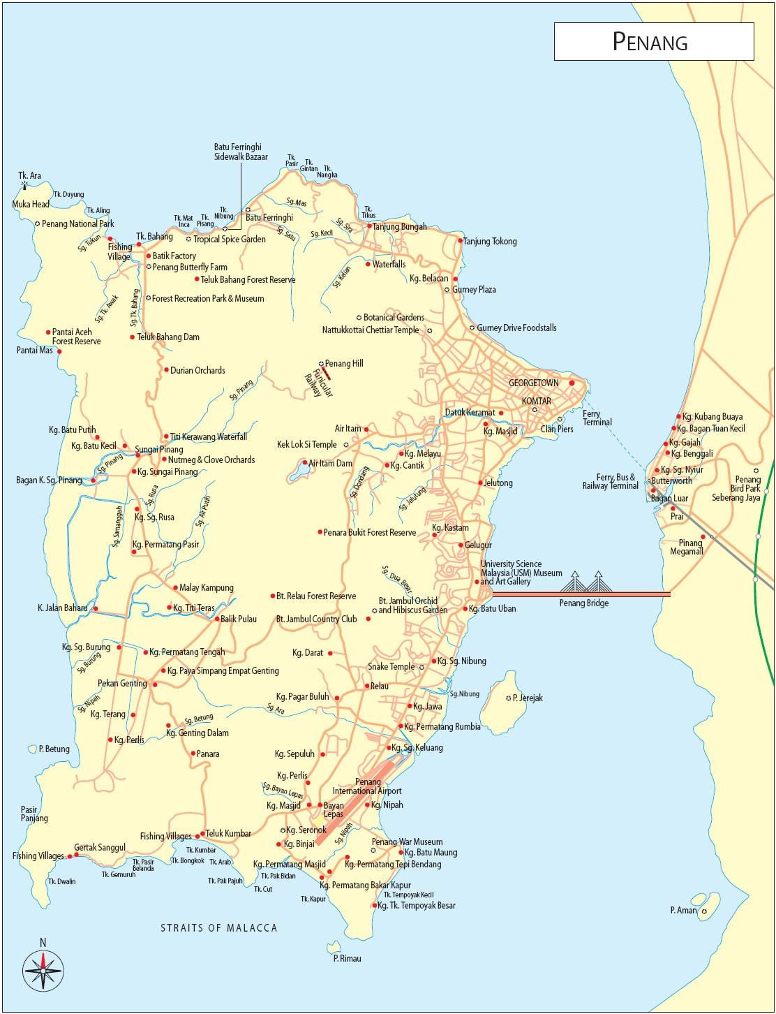 mapa pulau pinang malaysia