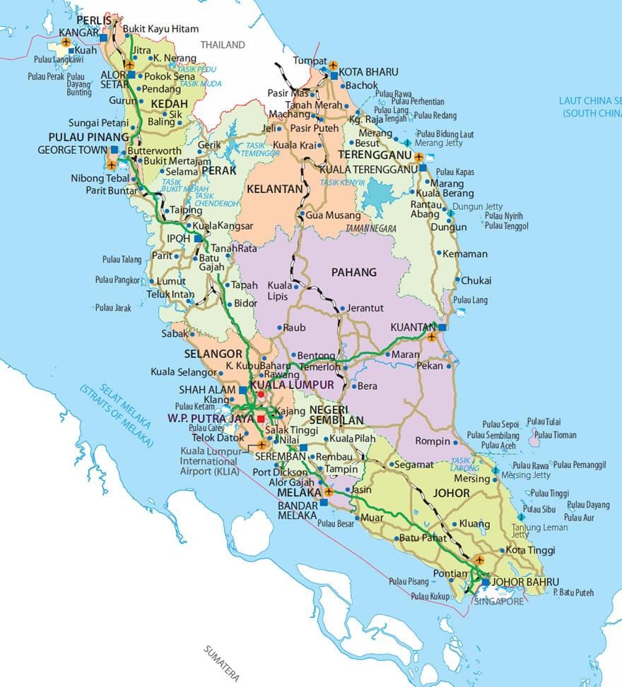 penisular malaysia mapa