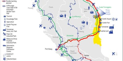 Mapa ekialdeko kostaldean malaysia