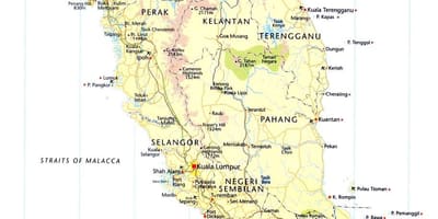 Malaysia errepide mapa norabide