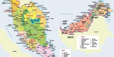 Malaysia turismo-erakargarri mapa